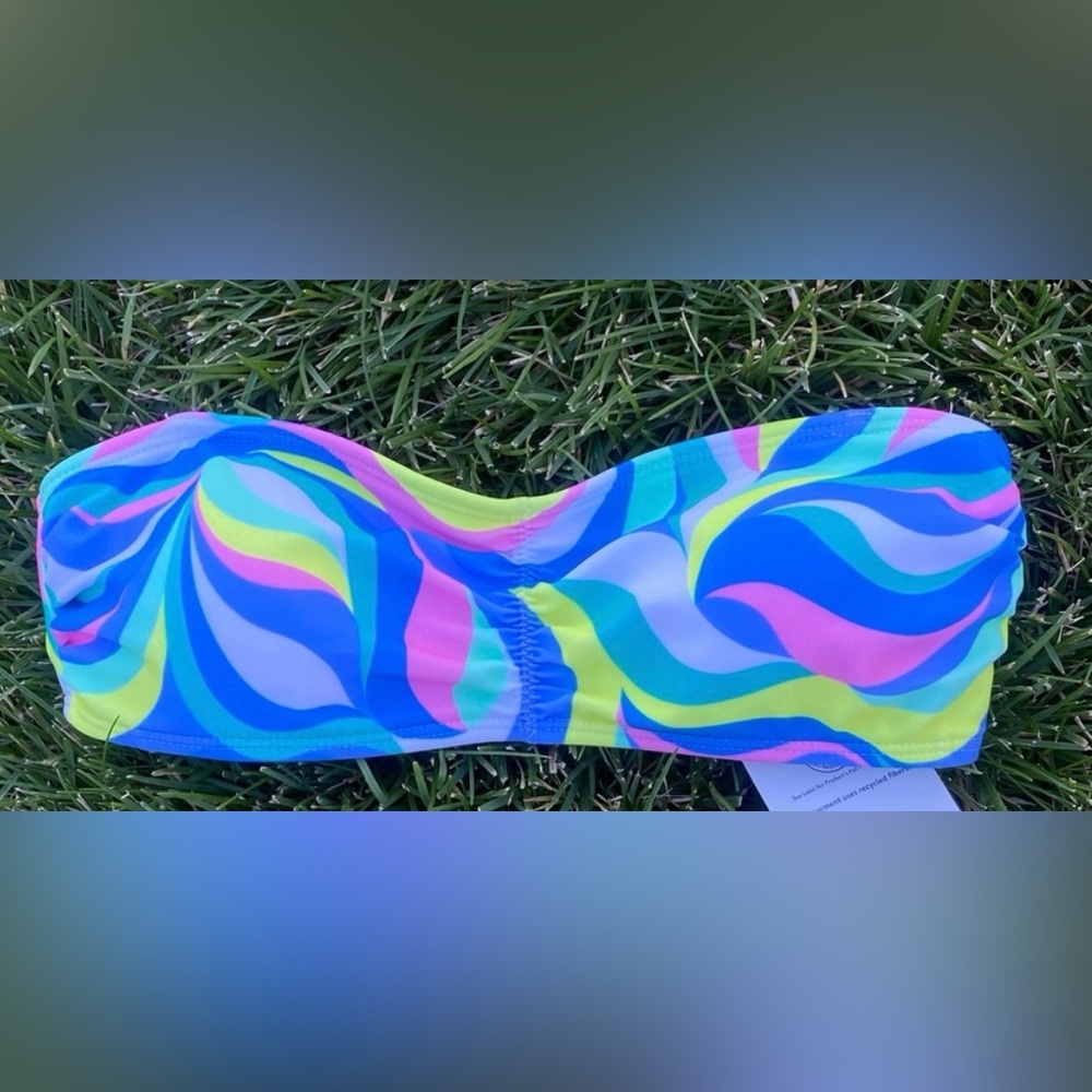 Neon Rave Swimsuit Festival Eco Friendly Sustainable Top. Detachable straps